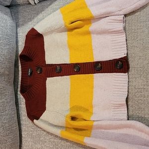 cropped striped button sweater from target